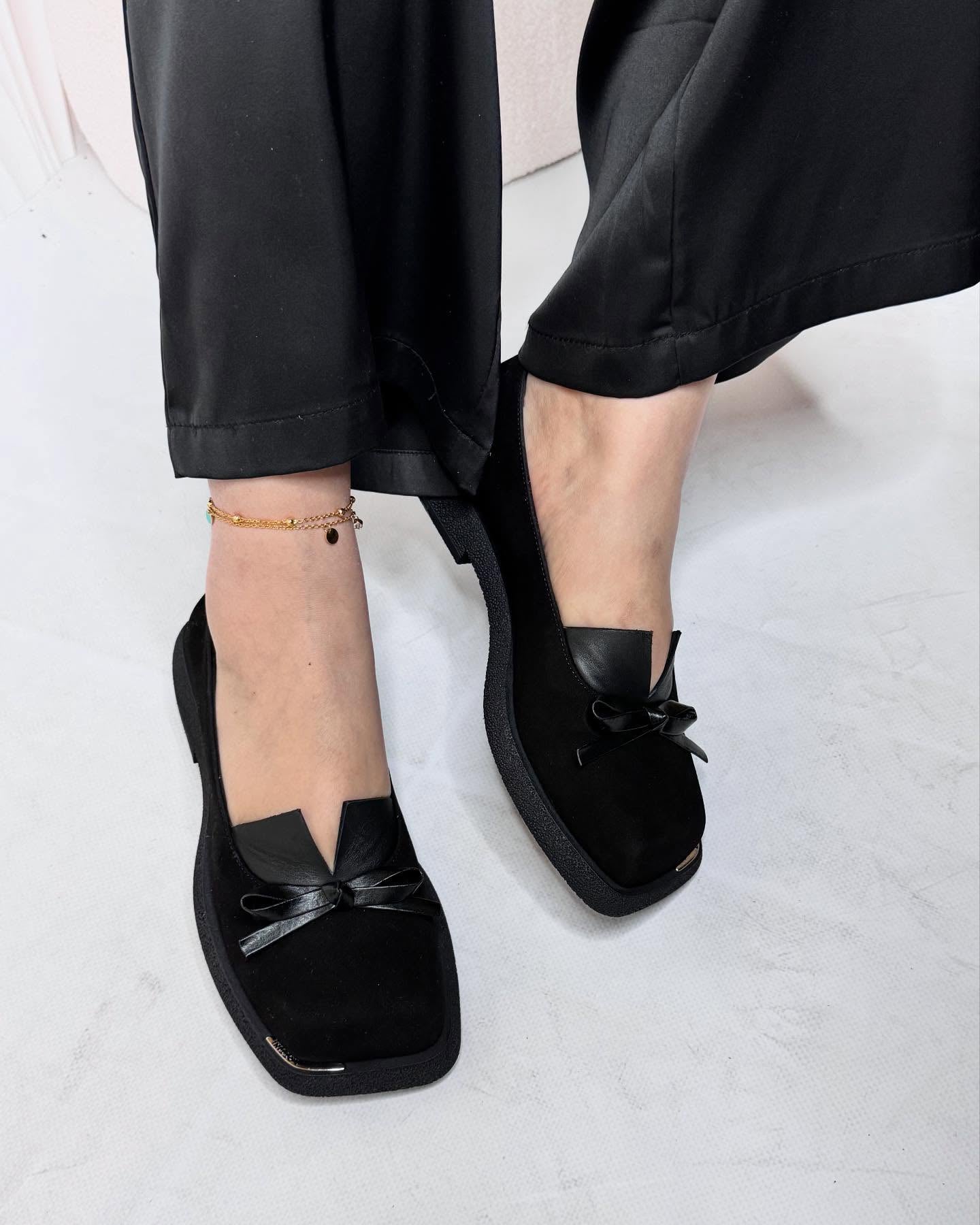 Women's Bow Square-toe Shoes