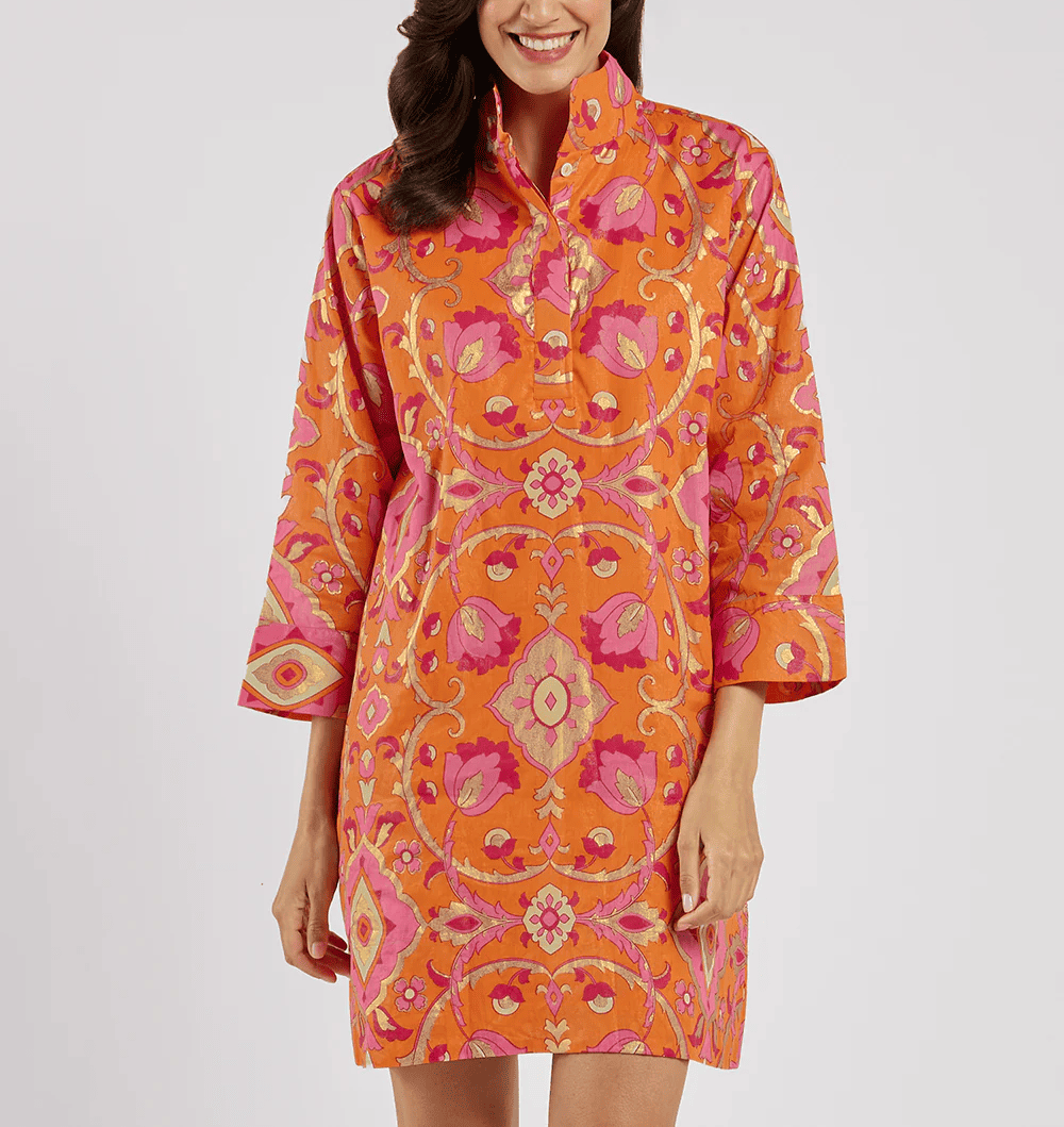 Women's Orange Pattern Dress