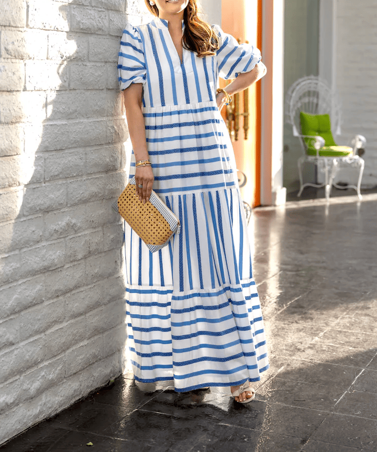 Blue And White Striped Dress
