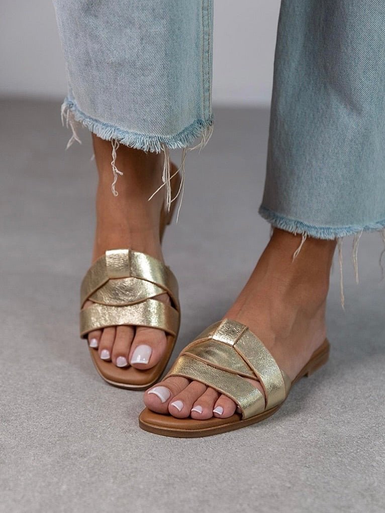 Low Heel Woven Sandals