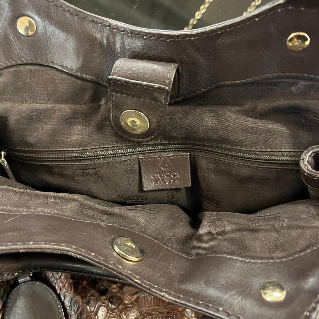 Dark Brown Python Large Sukey Tote