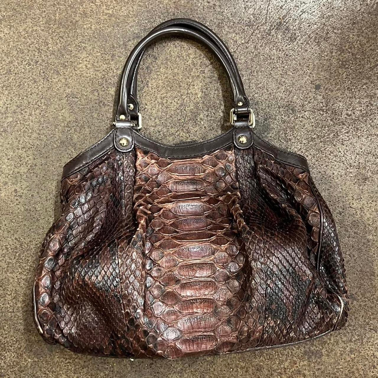 Dark Brown Python Large Sukey Tote