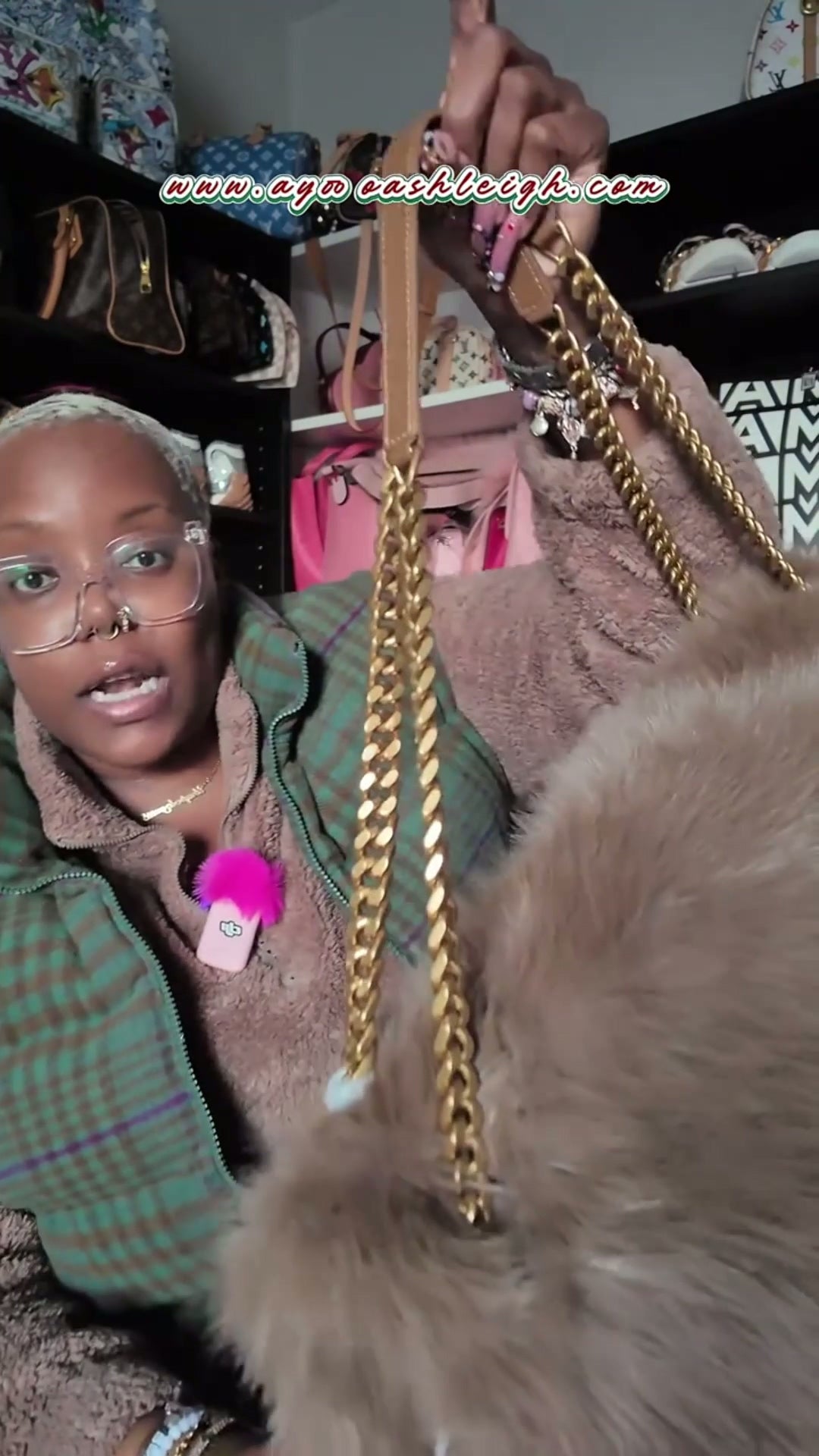 Jamie 4.3 Large Shearling Shoulder Bag